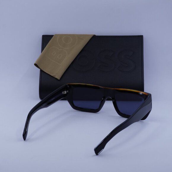 Hugo BOSS 1502/S 0I62 KU Rectangle Sunglasses – Black/Havana/Blue - Picture 11 of 11